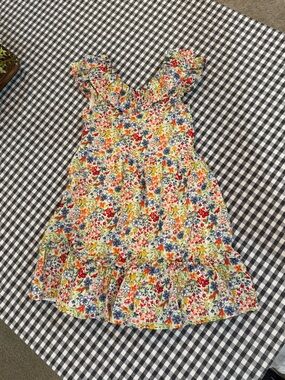 Janie and Jack Floral Ruffle Sundress - 100% Cotton Summertime Casual Sz 8